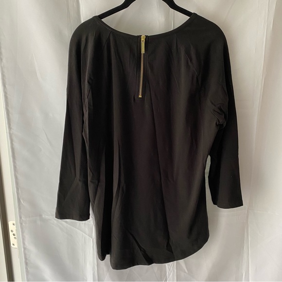 Michael Kors Top black gold stud logo and back zipper. SZ XL.  NWOT. Very soft - Picture 2 of 13